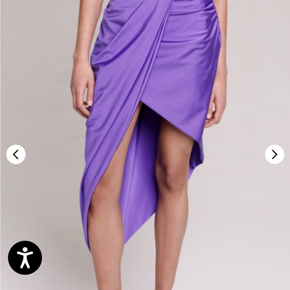Maje Purple Asymmetrical Wrap Skirt for Cocktail